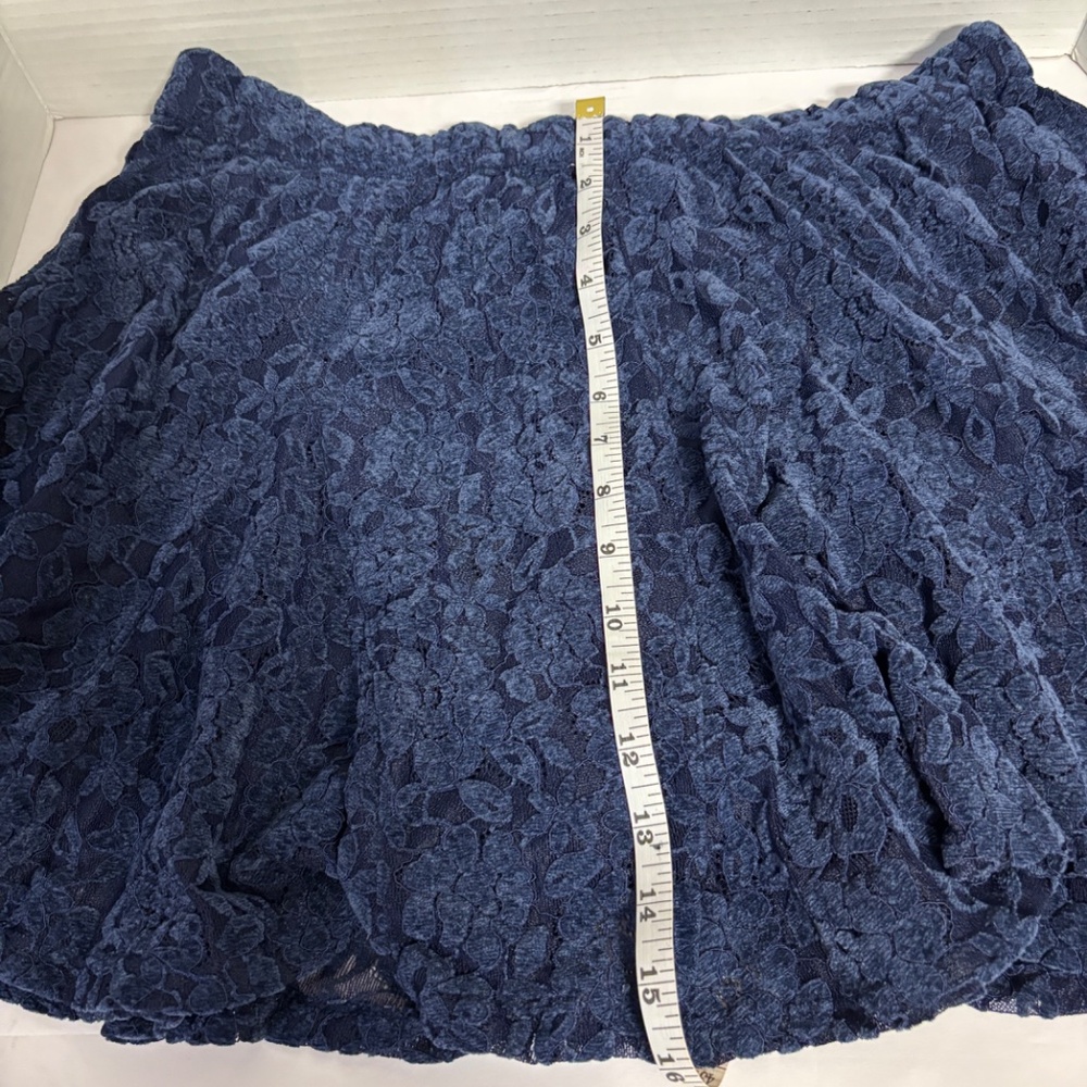 Aerie Lace Godet Lined Navy Mini Skirt Size L NWT - Picture 9 of 9